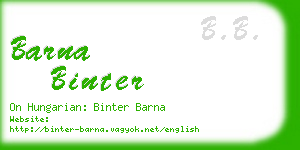barna binter business card
